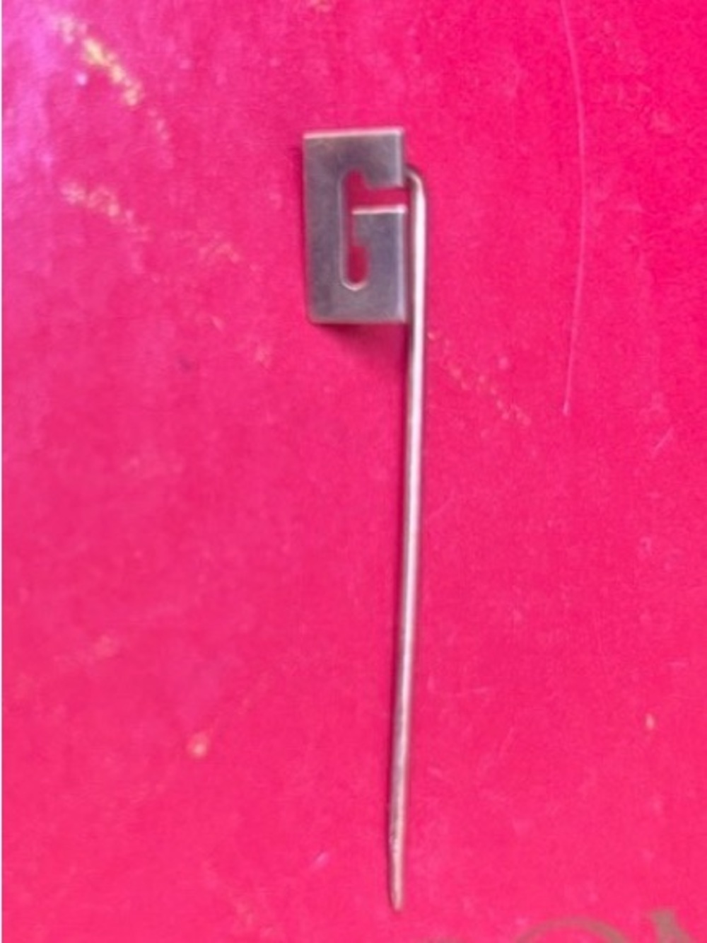 Vintage “G” Metal Stick Pin Brooch